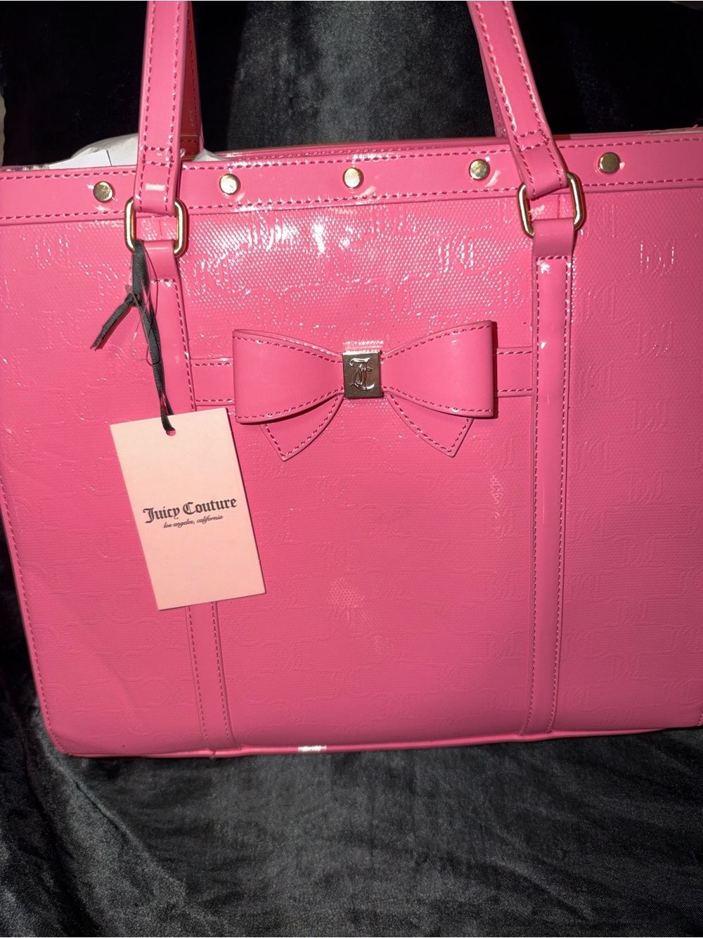 Juicy Couture Pink Patent Bow Tote Bag
